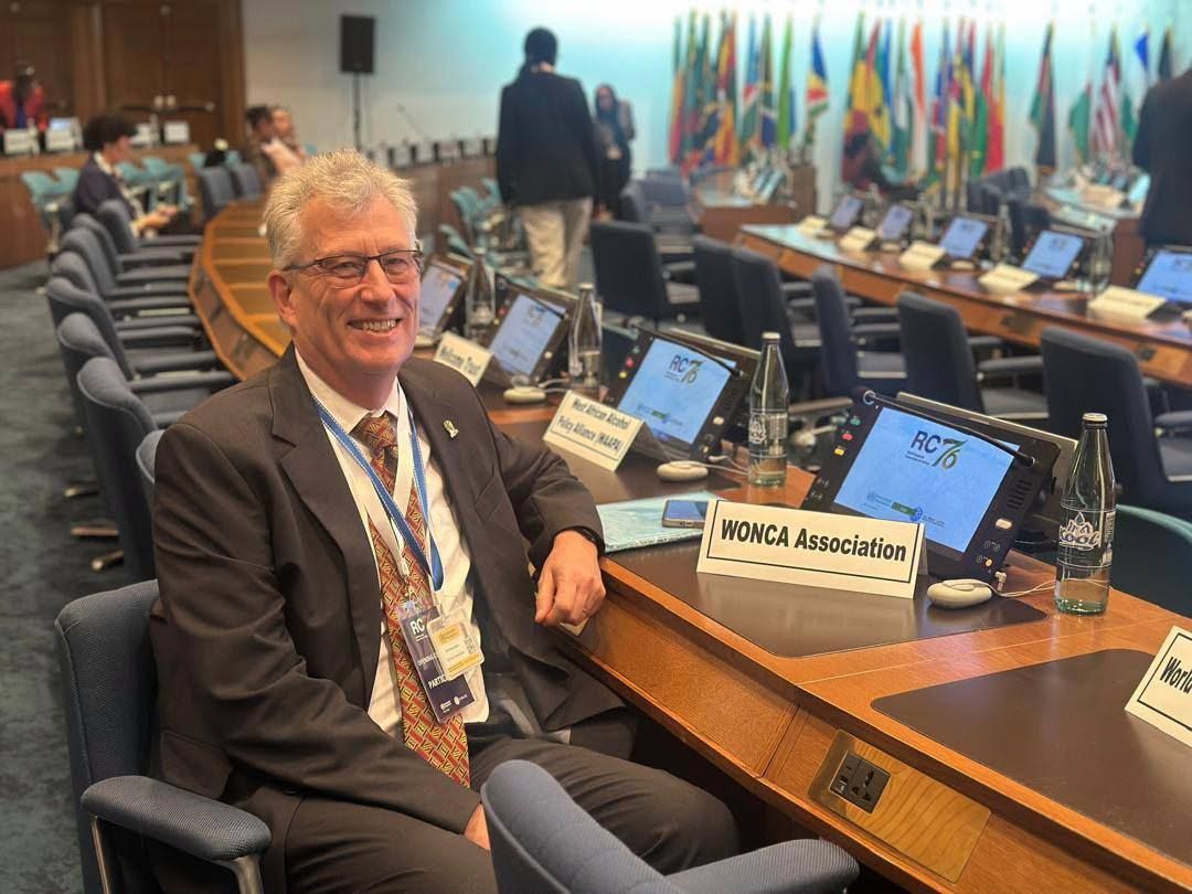 Prof Bob Mash representing WONCA at the WHO Regional Committee for Africa